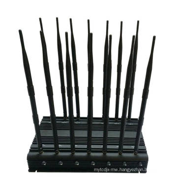 Cell Phone Jammer Block 3G, WiFi, 4glte, GSM, CDMA, Lojack Jammer for GSM800MHz+GSM900MHz+1800MHz+1900MHz+3G2100MHz+Gpsl1+Lojack, 14 Antennas Signal Blocker